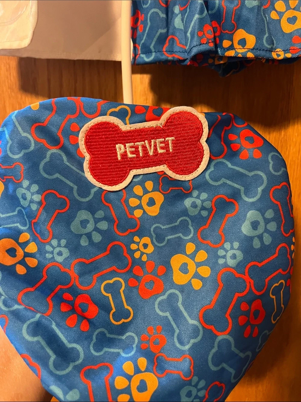 Target Kids White and Blue Paw-Print Doctor Costume with Red Accents